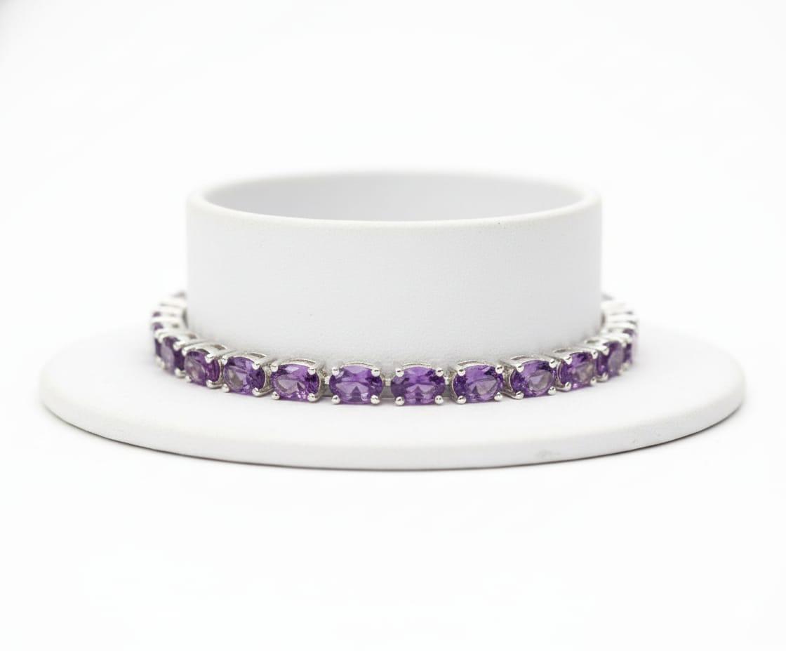 AMETHYST TENNIS BRACELET 7.5''