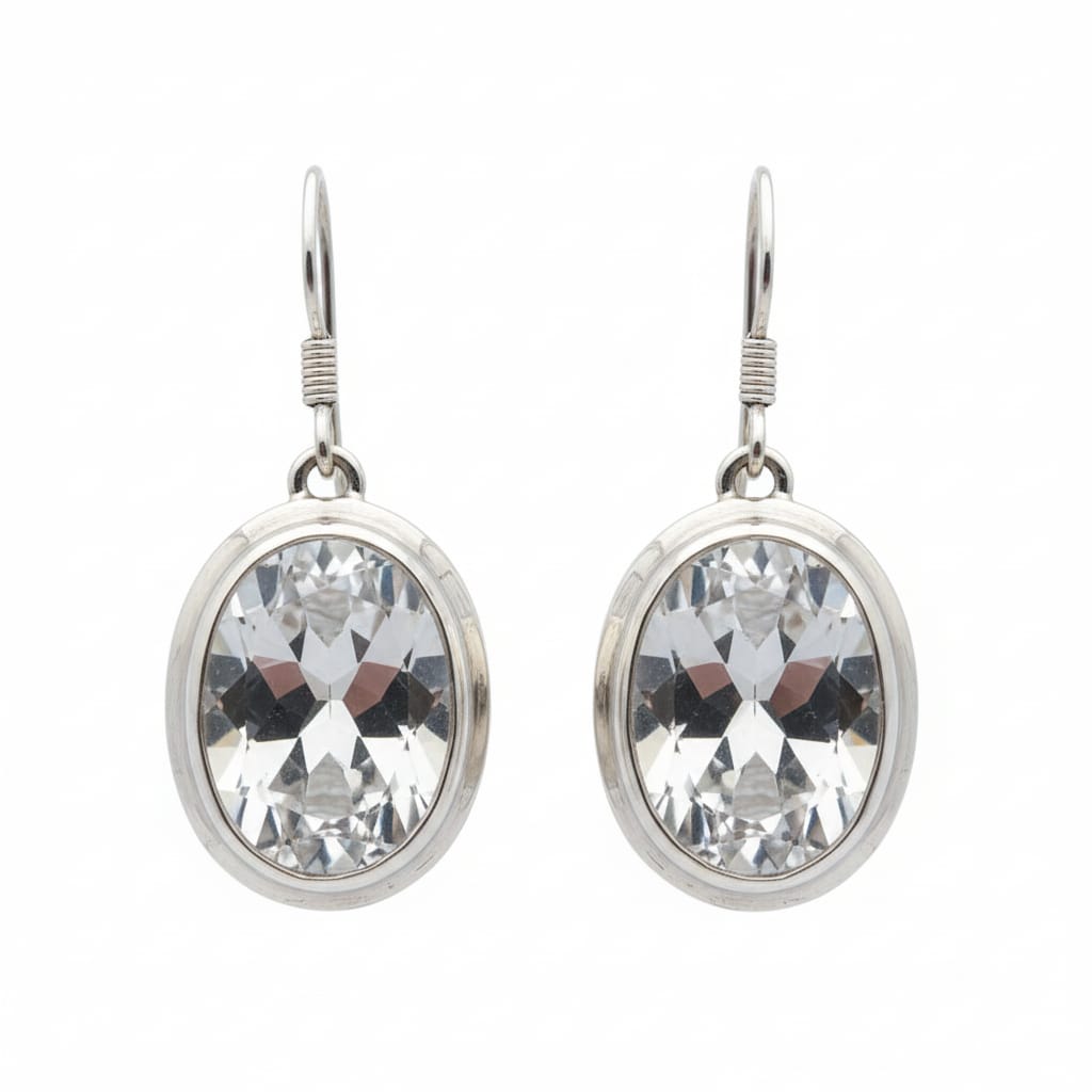 WHITE QUARTZ EARRINGS