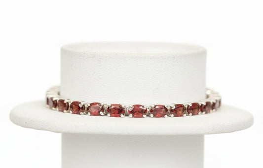 GARNET TENNIS BRACELET 7.5''