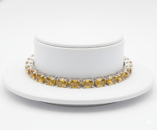CITRINE TENNIS BRACELET 7.5''