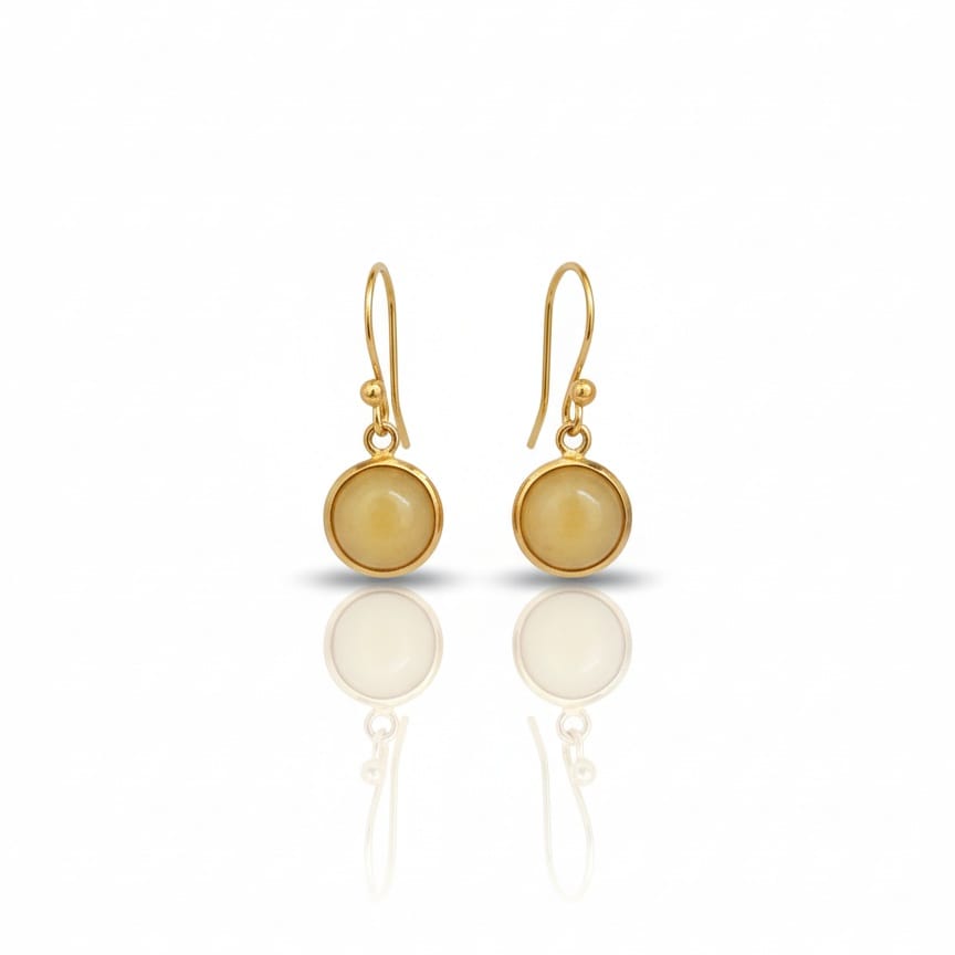 YELLOW JADE EARRING