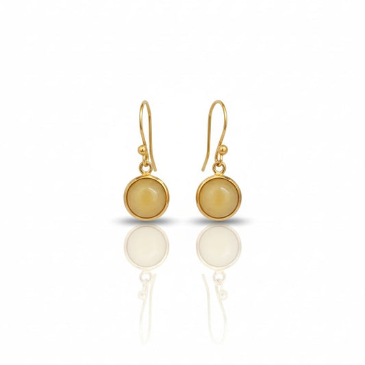 YELLOW JADE EARRING